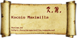 Kocsis Maximilla névjegykártya